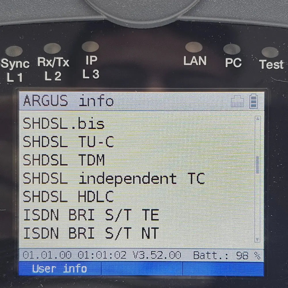 Intec Argus 166 left side view showing additional test ports