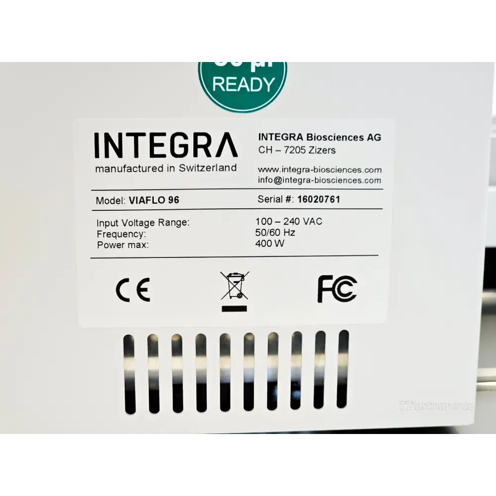 Integra VIAFLO 96 96-channel pipette side profile view