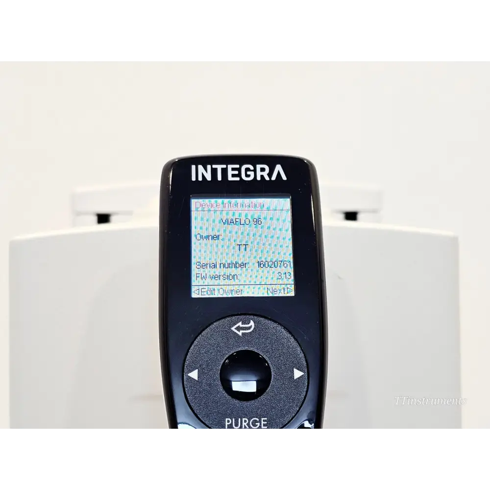 Integra VIAFLO 96 positioned over a 96-well microplate
