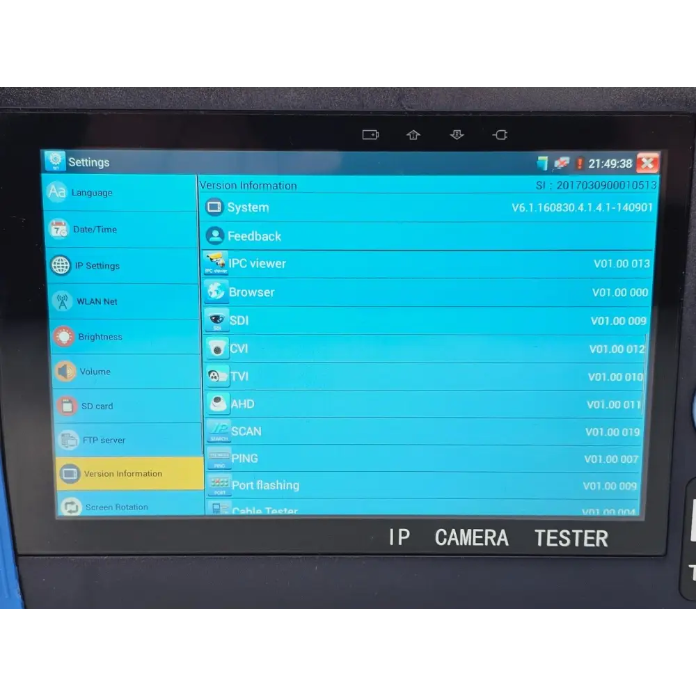 IPC-8600ADHS showing PoE power output measurement on display