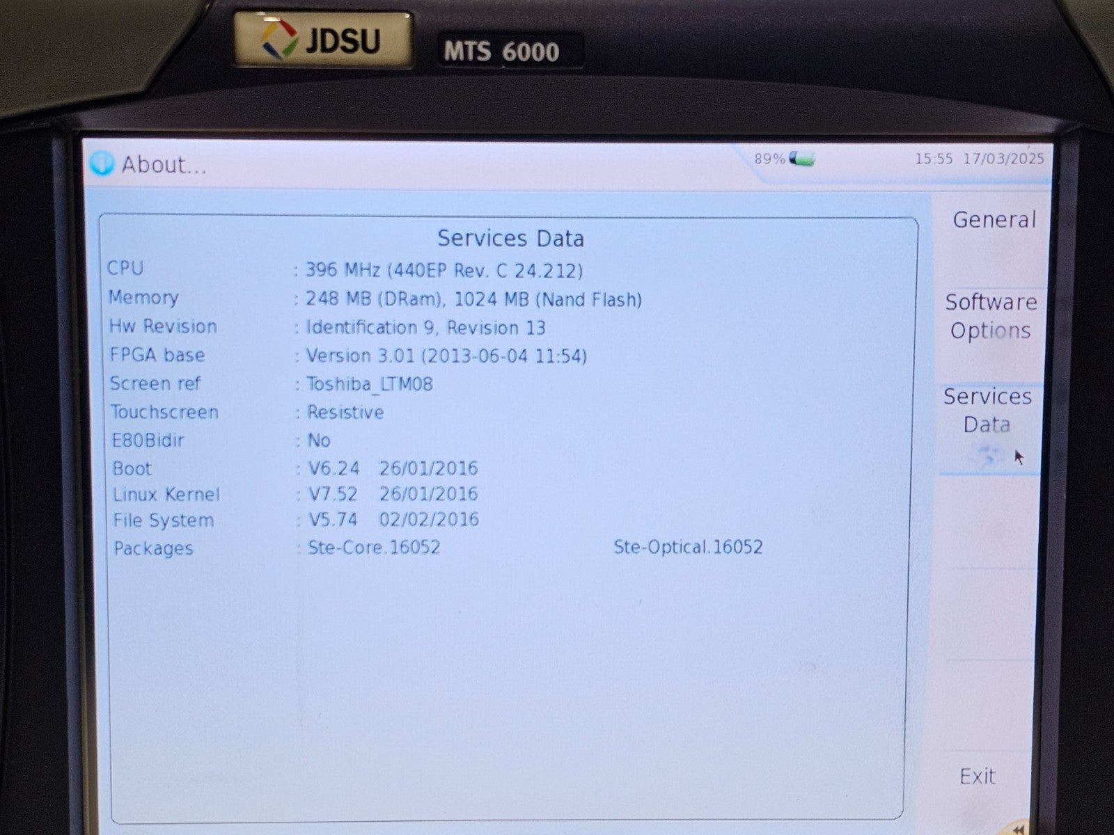 JDSU MTS 6000 with 8126 LR OTDR 1310/1550 nm Singlemode Long Range
