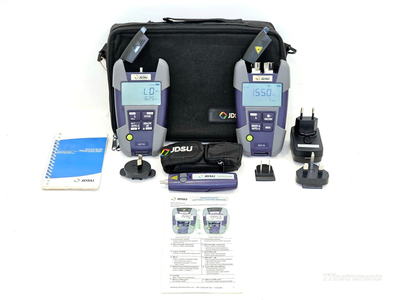 JDSU OMK-36 OLS-36 Optical Laser Source 2303/23 & OLP-35 Power Meter 2302/02