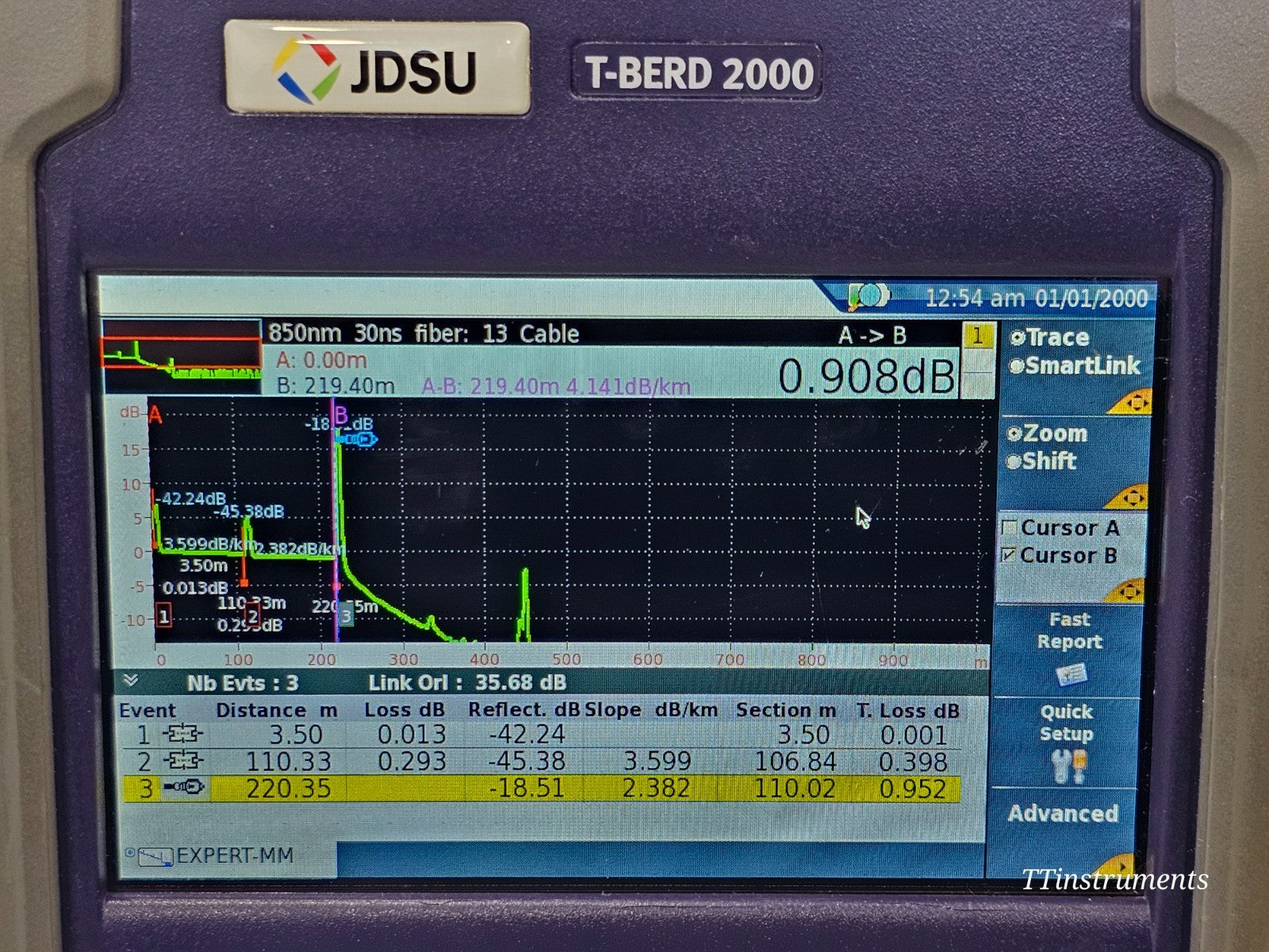 JDSU T-BERD 2000 + 4146 QUAD OTDR SM MM 850/1300 1310/1550 + P5000i Scope