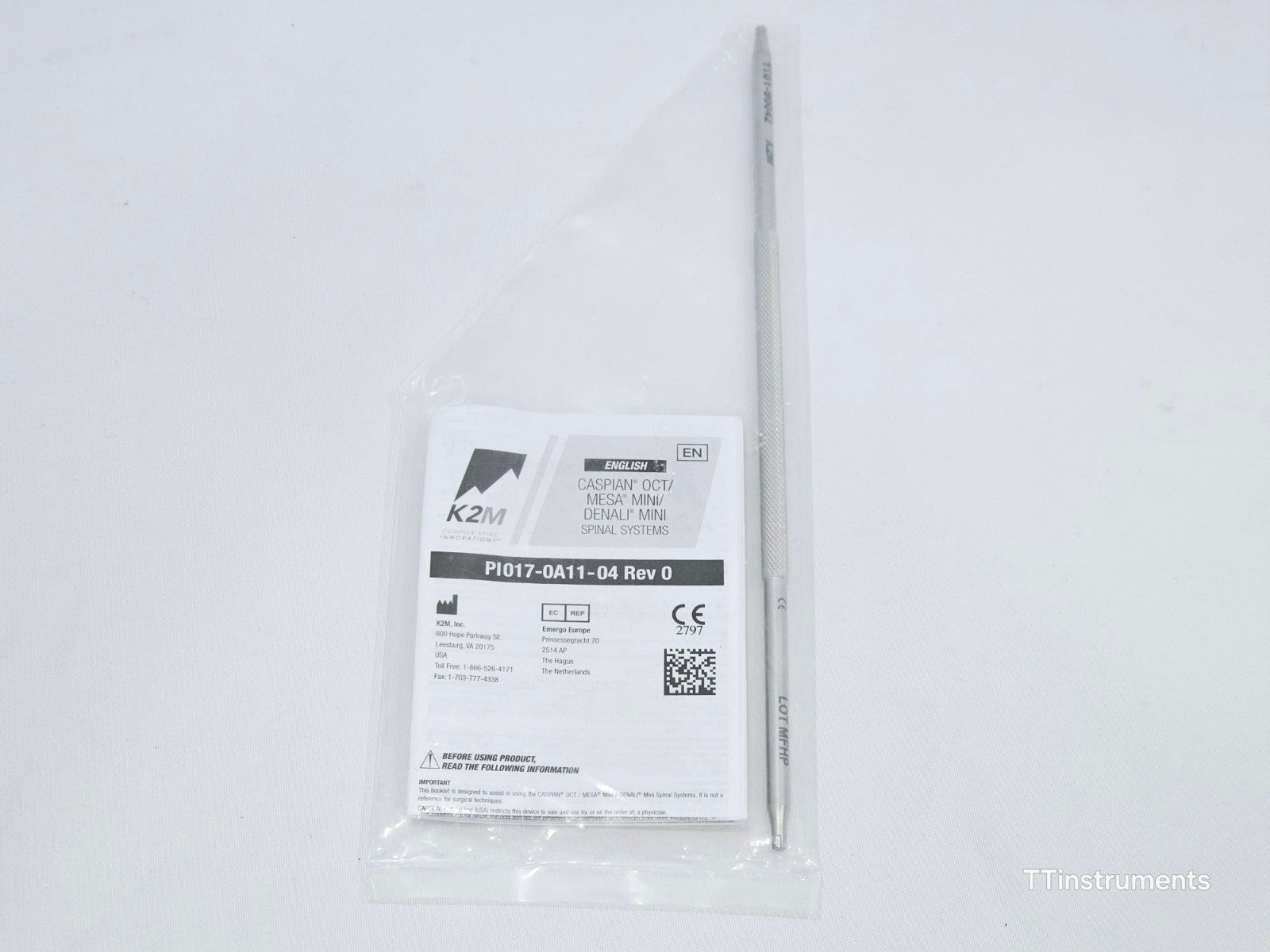 K2M Stryker 1101-90042 CASPIAN Spinal System Tapered Double Ended Driver Size 15