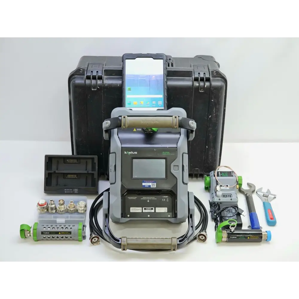 Kaelus iPA-0900A portable PIM analyser front view with carry case