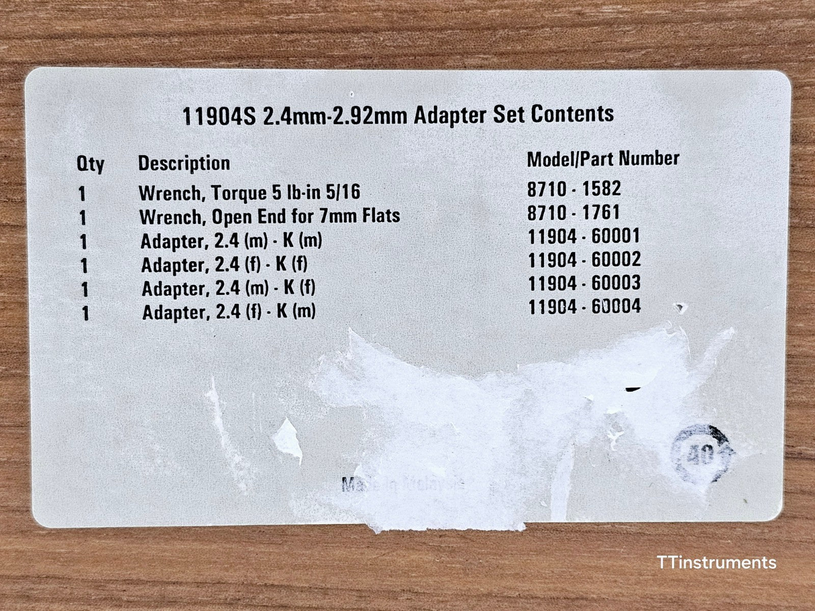 Keysight Agilent 11904S 2.4 mm-2.92mm - K Adapter Set DC-40 GHz