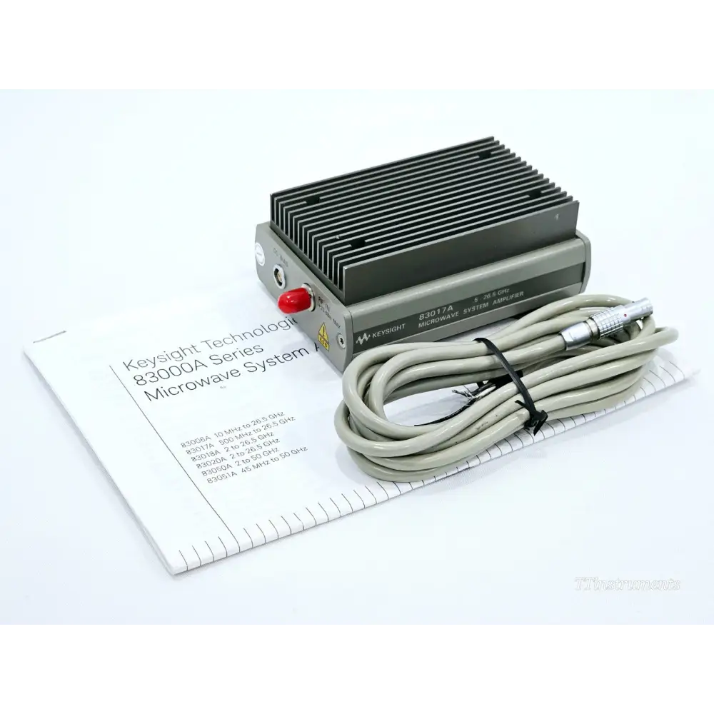 Keysight 83017A Microwave System Amplifier with DC bias cable and 83000A series user manual