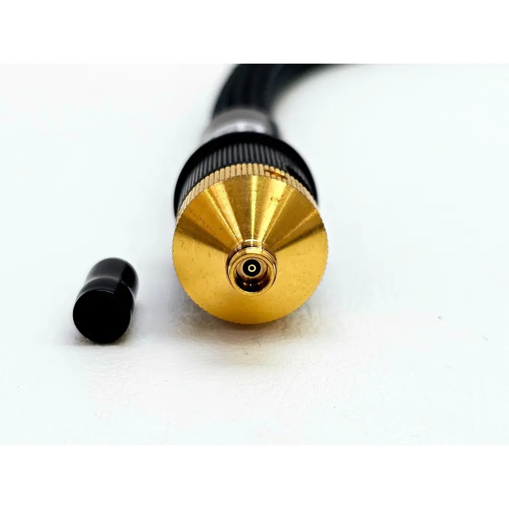 2.4mm female connector close-up on Keysight 85133-60016 test port cable