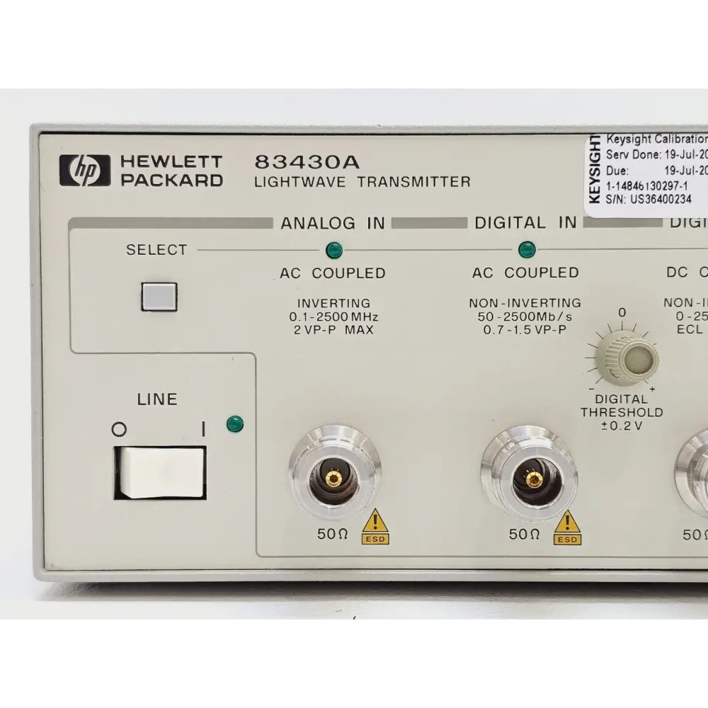 Keysight Agilent HP 83430A Lightwave Transmitter Option 130 1309.95nm