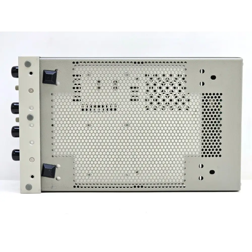 Agilent 83430A Lightwave Transmitter right side showing perforated ventilation panel and rack-mount ear