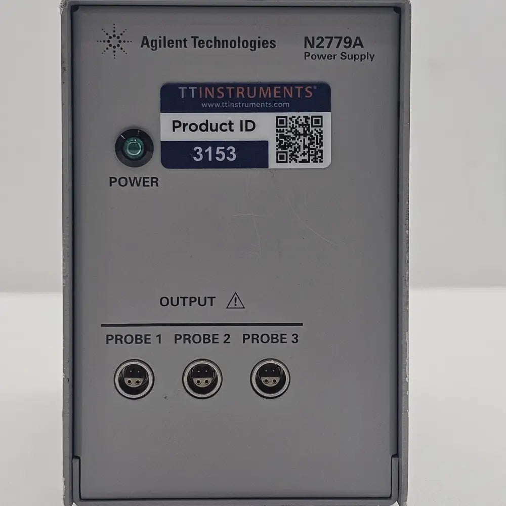 Agilent N2779A Power Supply front panel showing POWER LED, three probe output connectors and TT Instruments label