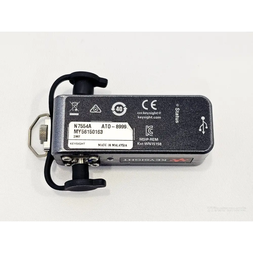 Keysight N7554A 18 GHz ECal module label showing model number and serial number