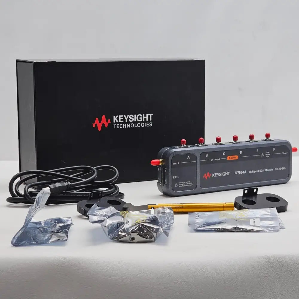 Keysight N7564A 6-port ECal Module with Keysight box, USB cable, torque wrench, brackets and accessories