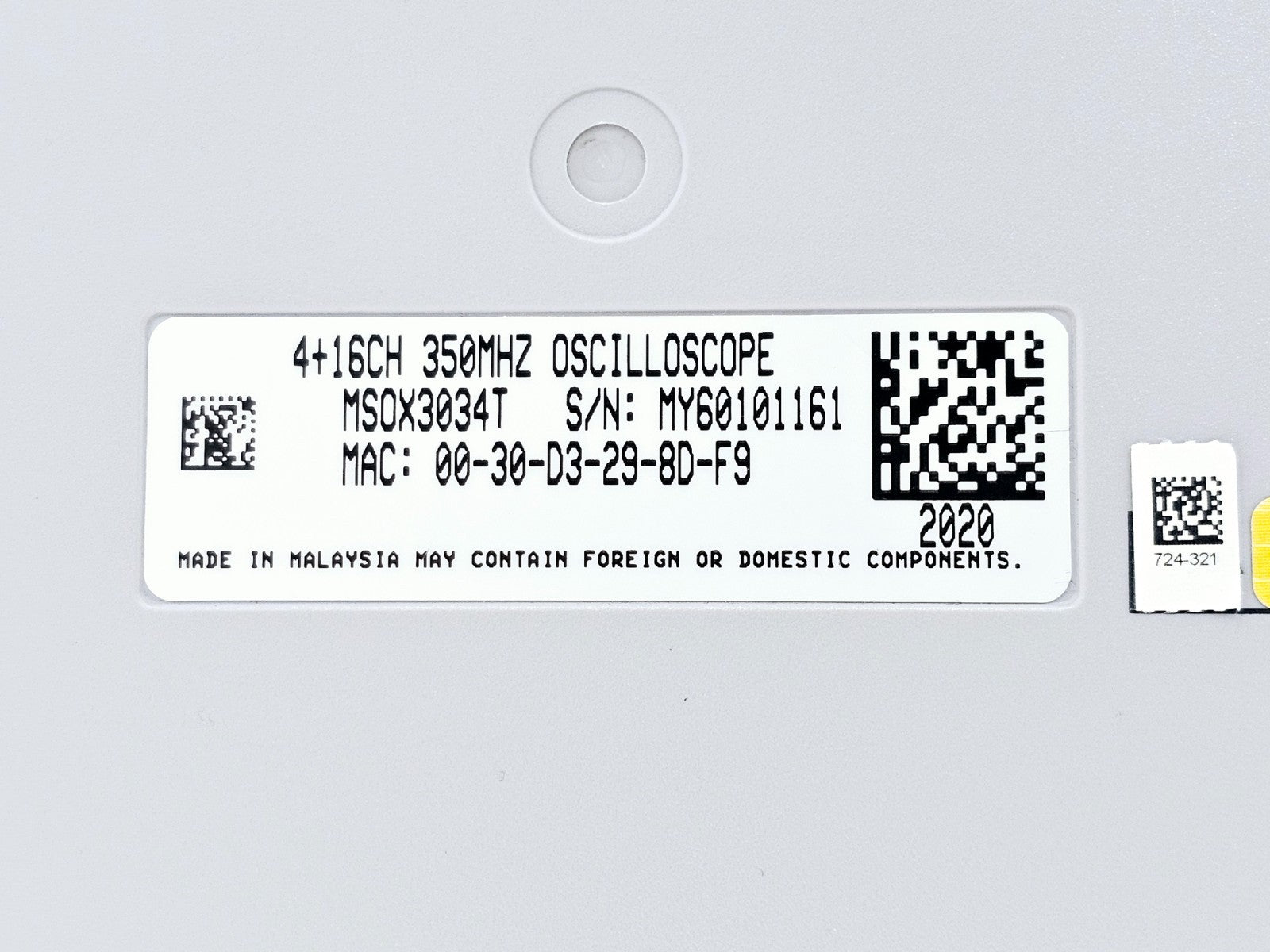 Keysight MSOX3034T 4+16CH 350 MHz Mixed Signal Oscilloscope MSO-X 3034T + N2843A