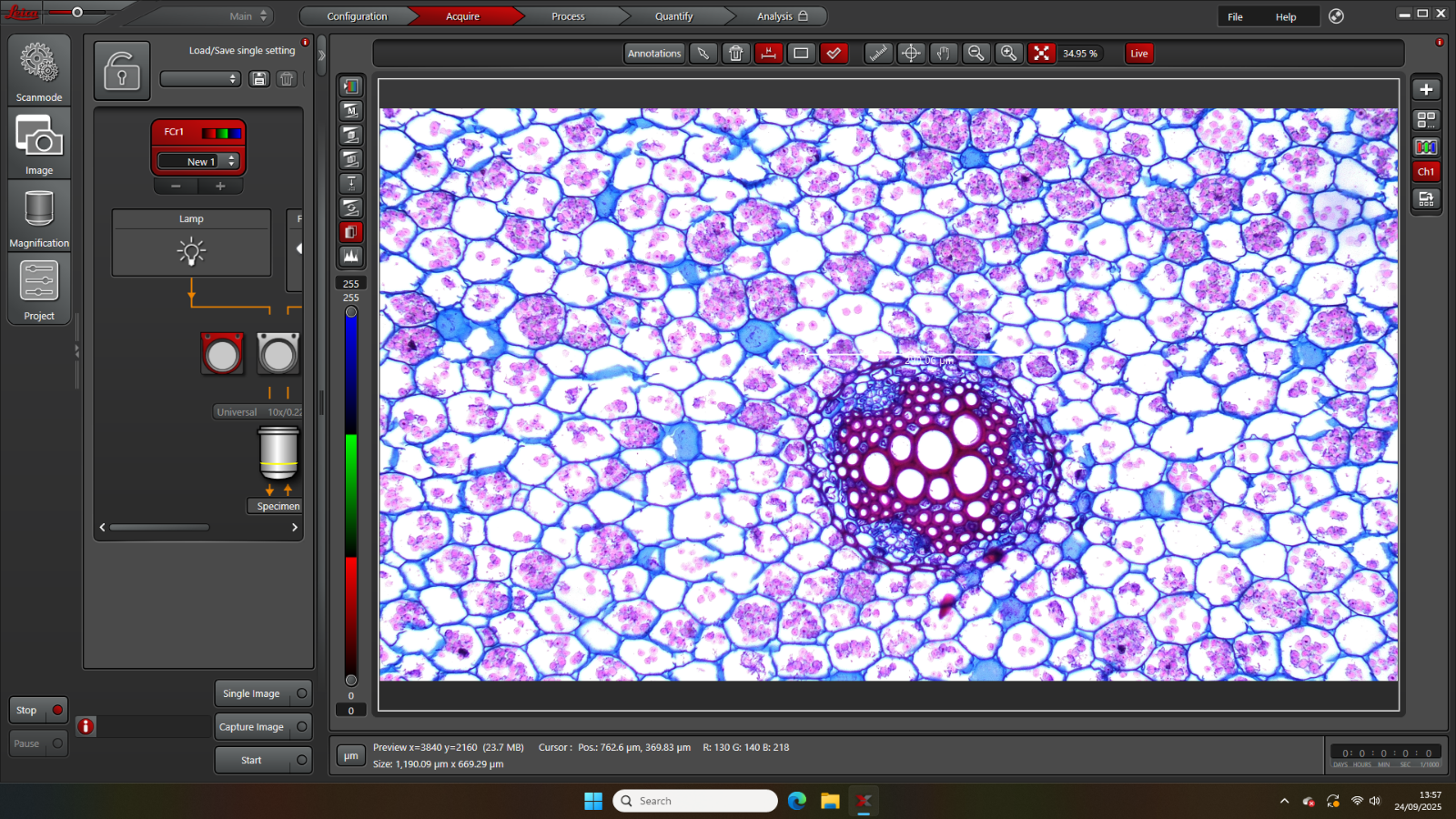 Leica DMi1 Inverted Microscope w/ Flexacam C1 Camera 4x 10x 20x Objectives + PC