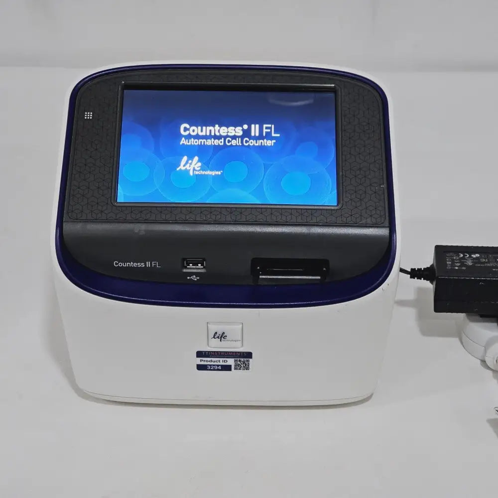 Countess II FL AMQAF1000 benchtop cell counter showing slide port and RFP LED light cube installed