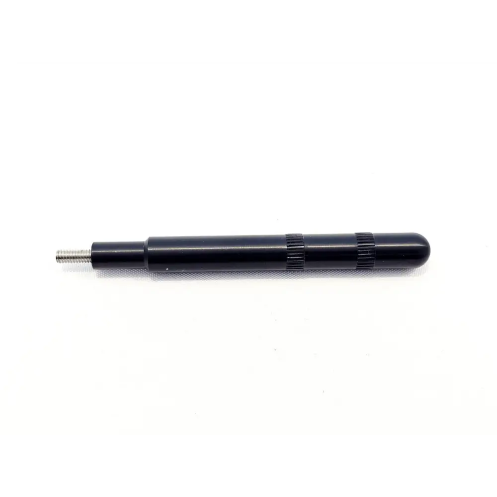 Sharplan AcuSpot 712 long black threaded handle rod with knurled grip and threaded metal tip, isolated view