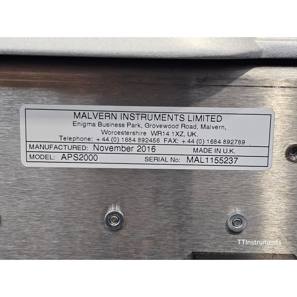 Malvern Zetasizer APS2000 included accessories laid out, showing cables and ancillary components