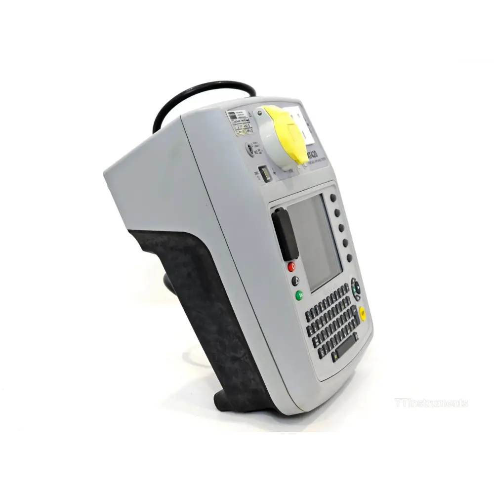 Megger PAT420 left side panel showing labelled test connection sockets and USB port