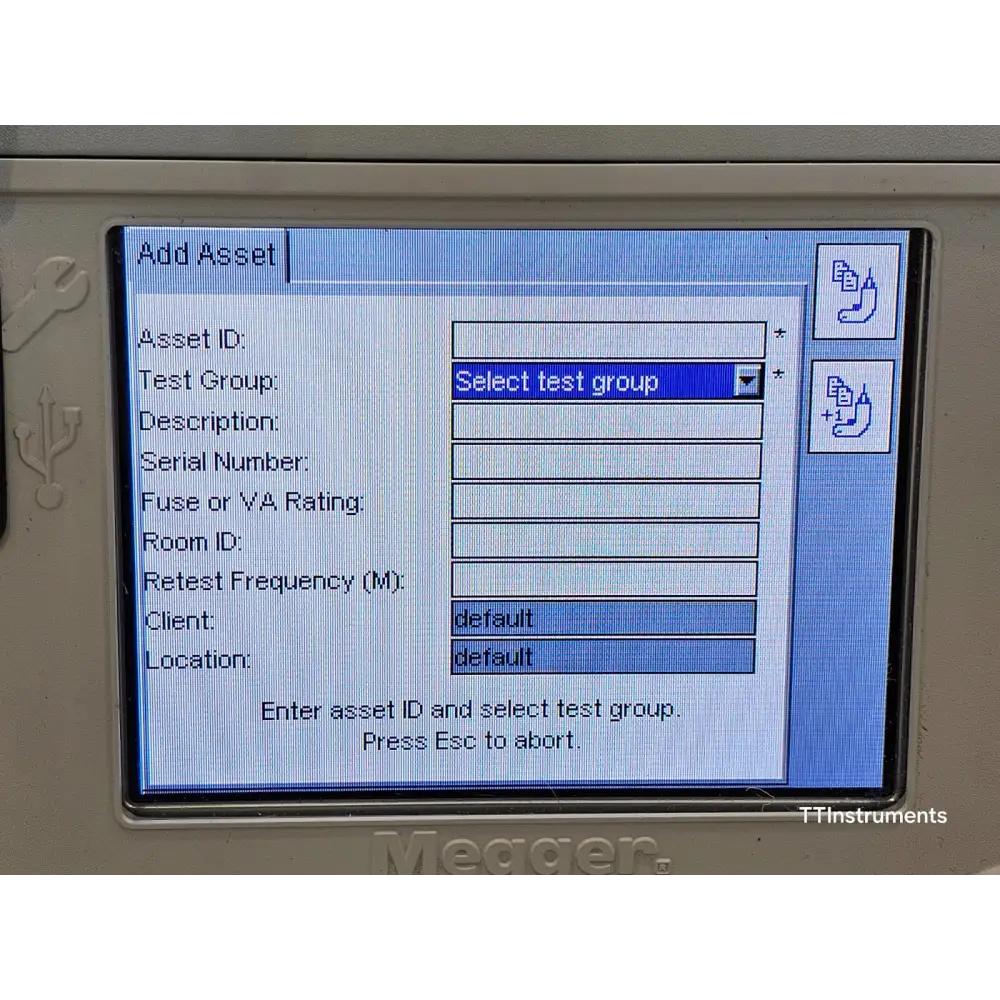 Megger PAT420 portable appliance tester three-quarter view showing keypad and instrument body