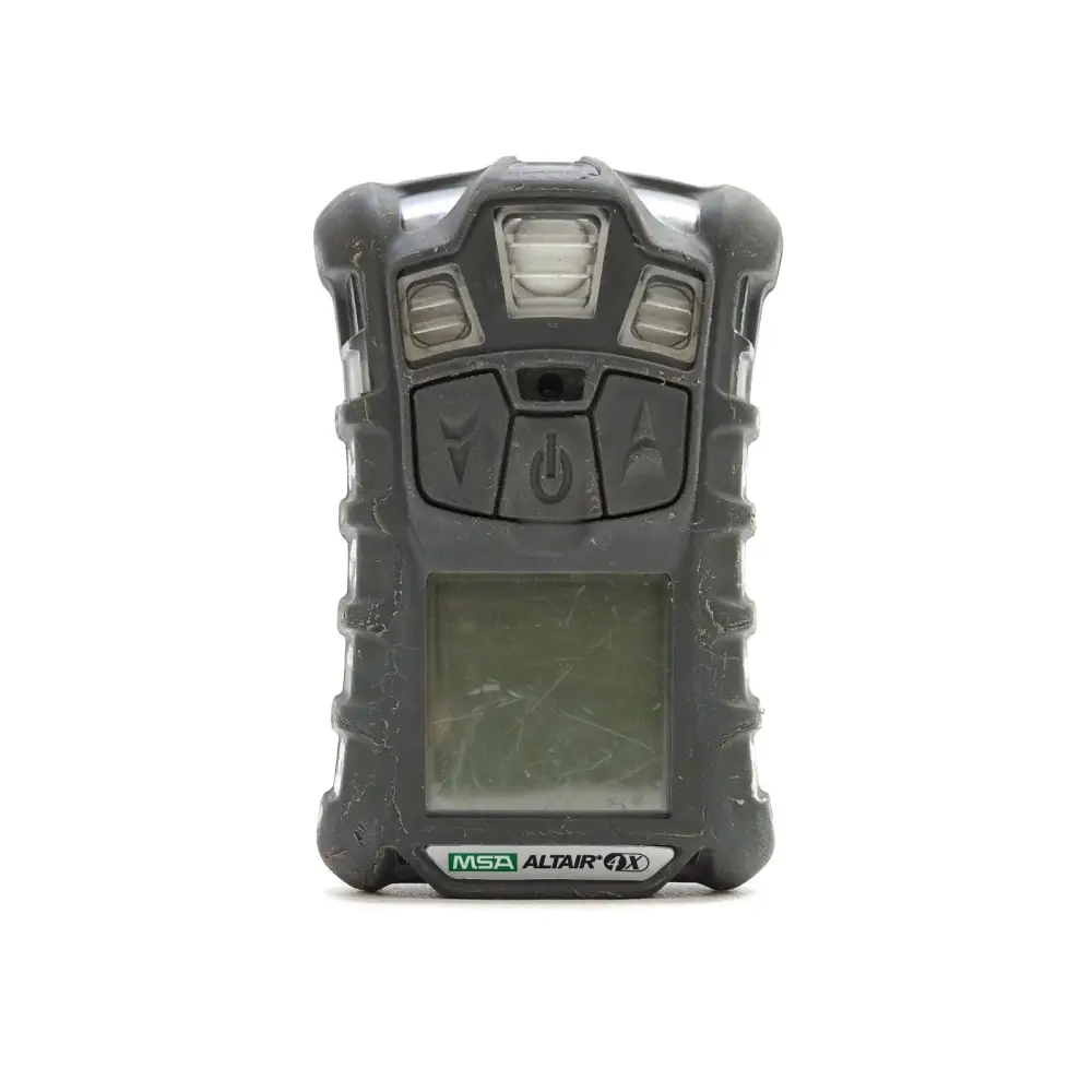 MSA ALTAIR 4X 4-gas monitor displaying LEL, O2, CO and H2S readings on high-contrast screen