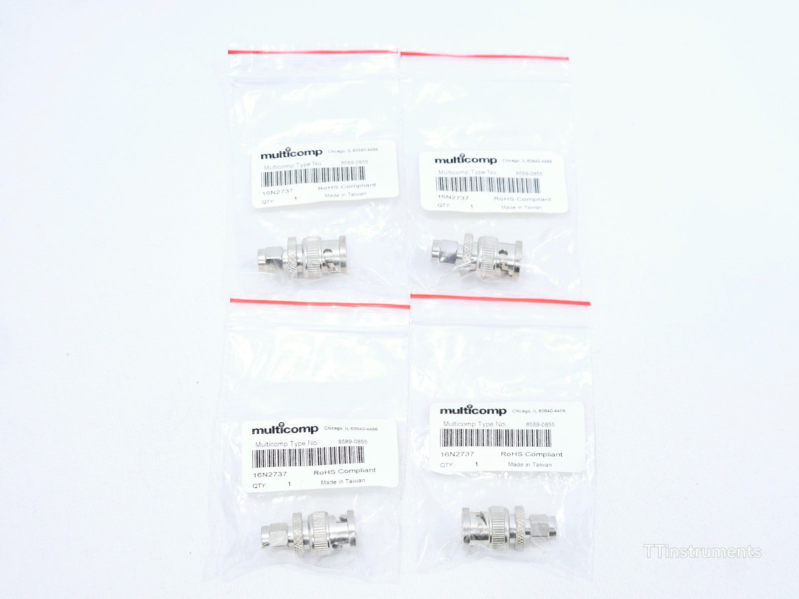 MULTICOMP 8589-0855 RF / Coaxial Adapter, SMA, Plug, BNC, Plug, Straight Adapter