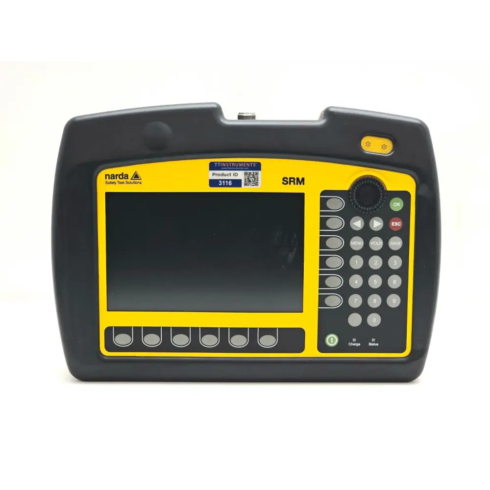 Narda SRM-3006 with 3501/03 three-axis E-field probe attached, 27 MHz to 3 GHz
