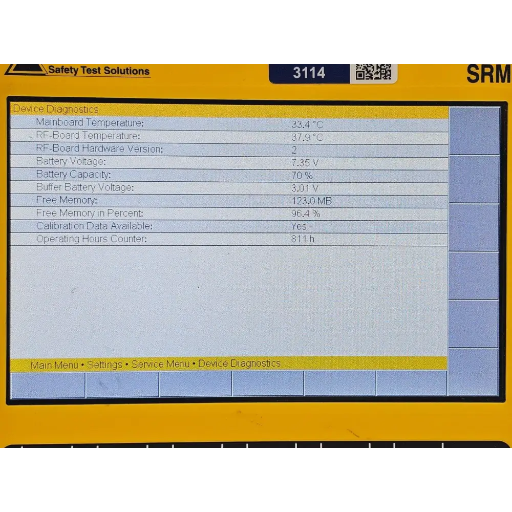 Narda SRM-3006 complete kit laid out including platform, 3501/03 probe, RF cable and carry case