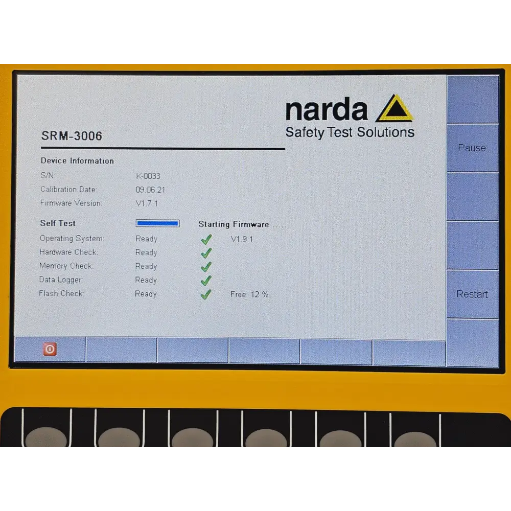 Narda SRM-3006 EMF meter with probe connected via 1.5 m RF cable 3602/01