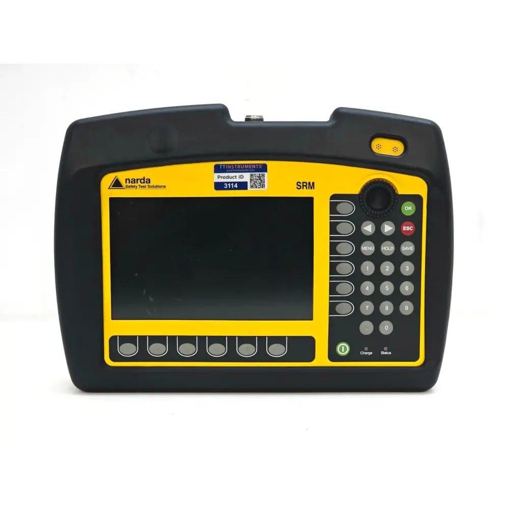 Narda SRM-3006 platform 3006/01 handheld unit showing colour display and front panel controls