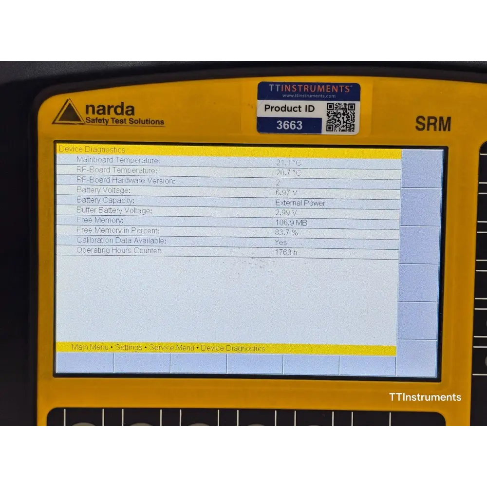 Narda SRM-3006 RF cable 3602/01 close-up showing connectors at each end