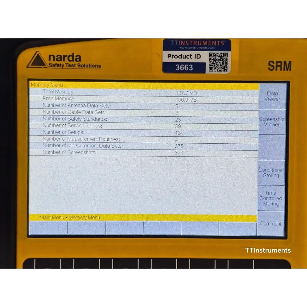 Narda SRM-3006 power adapter 12VDC 100V-240VAC supplied with the instrument
