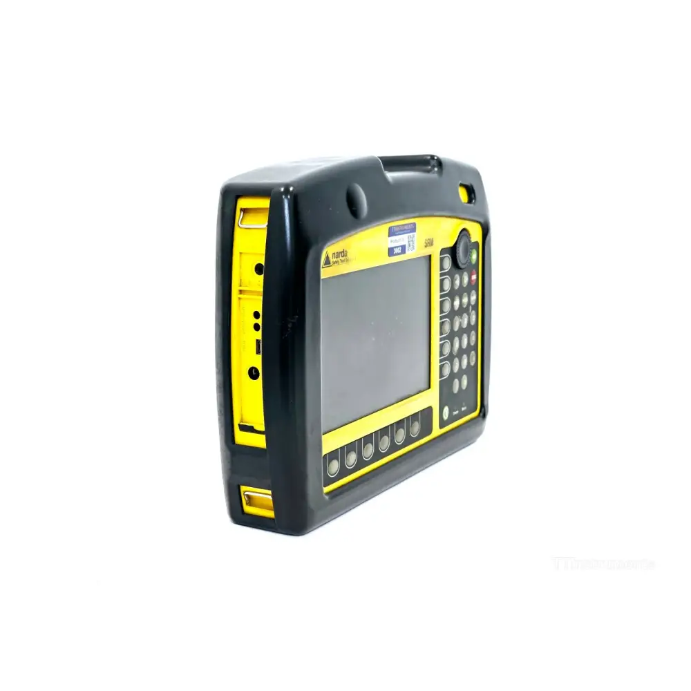 Narda SRM-3006 left side panel with battery compartment and charge socket