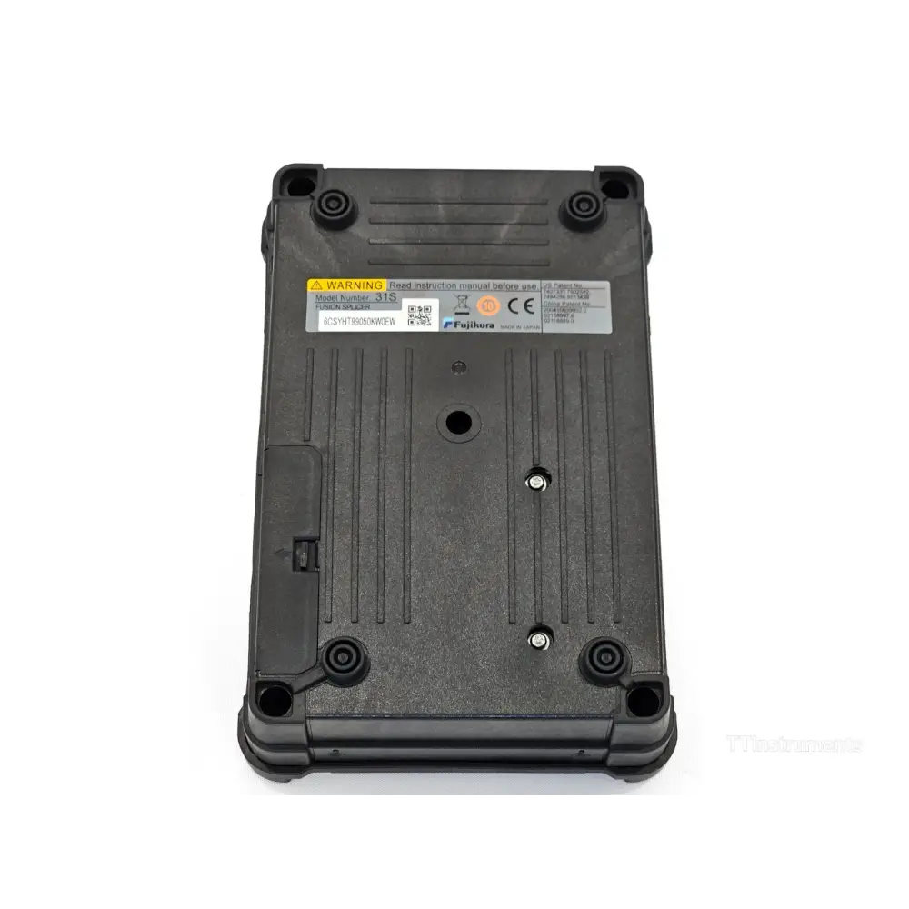 Fujikura 31S fusion splicer inside hard carry case with accessories and battery pack