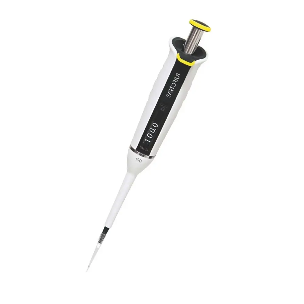 Sartorius Tacta LH-729050 single-channel mechanical pipette 10-100ul front view showing 4-digit volume display