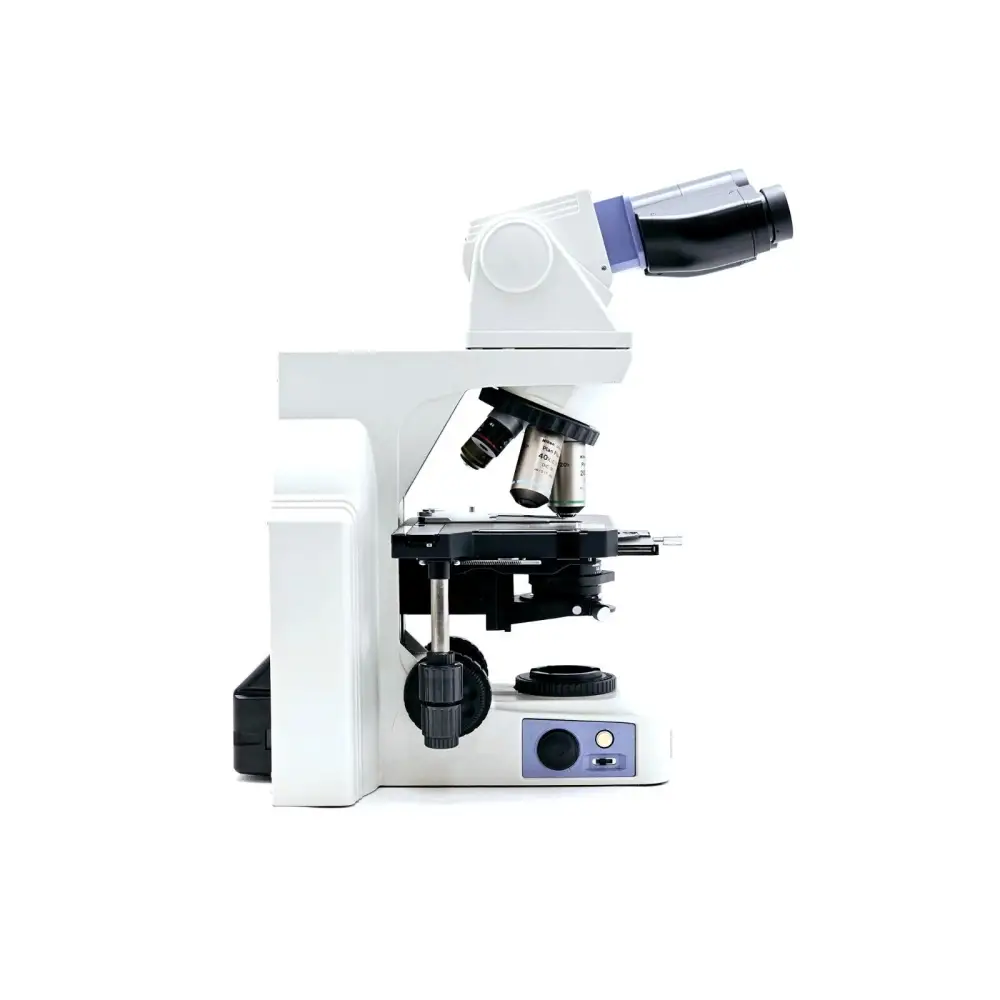 Nikon Eclipse E400 low-profile mechanical stage and condenser assembly detail