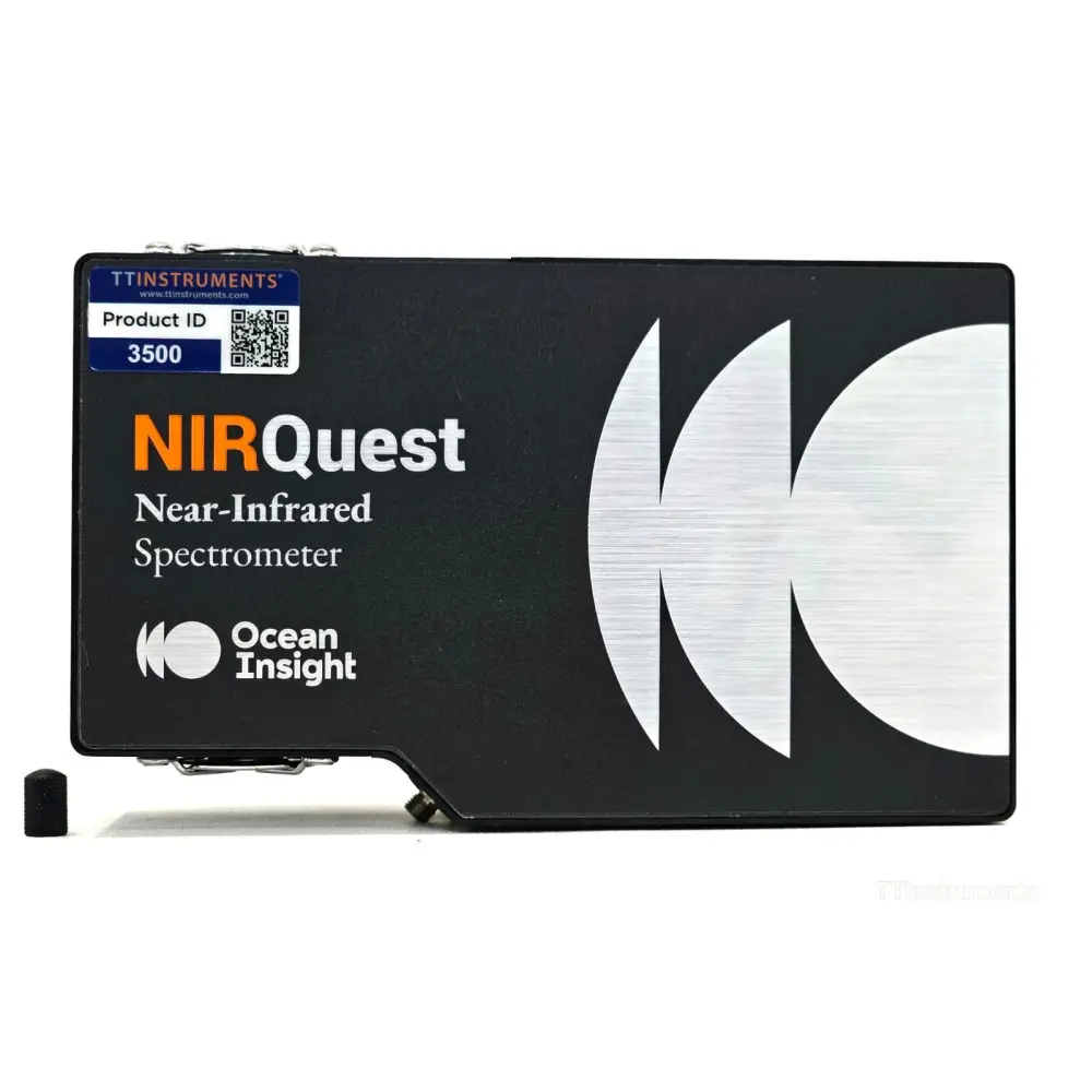 Ocean Optics NIRQuest NQ512-2.2 near-infrared spectrometer, front view showing SMA 905 fibre input port