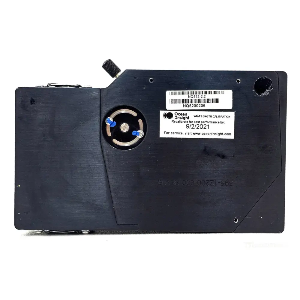 Ocean Optics NIRQuest NQ512-2.2 NIR spectrometer, angled view showing compact 182 x 110 x 47 mm enclosure