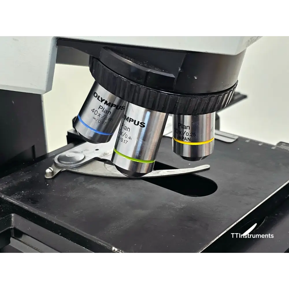 Olympus BX40F observation tube and eyepiece housing showing inclination adjustment range