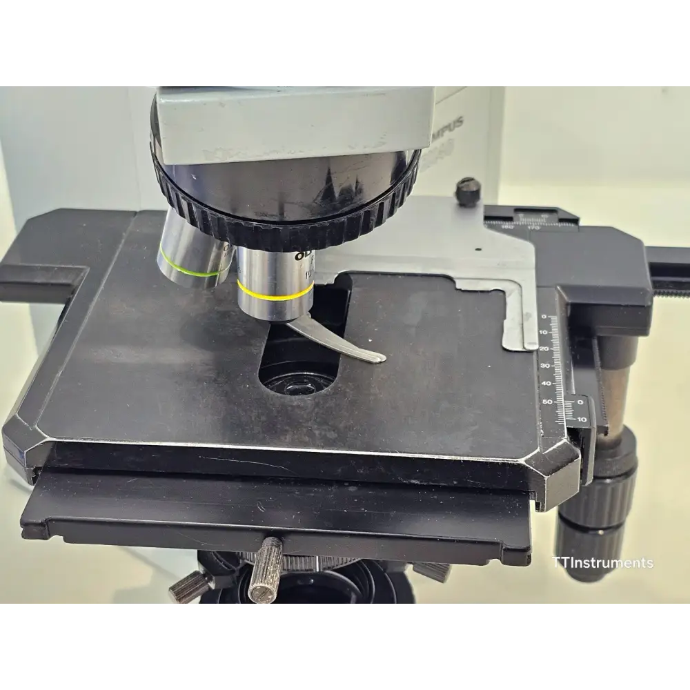 Olympus BX40F microscope field diaphragm and Koehler illumination optics detail