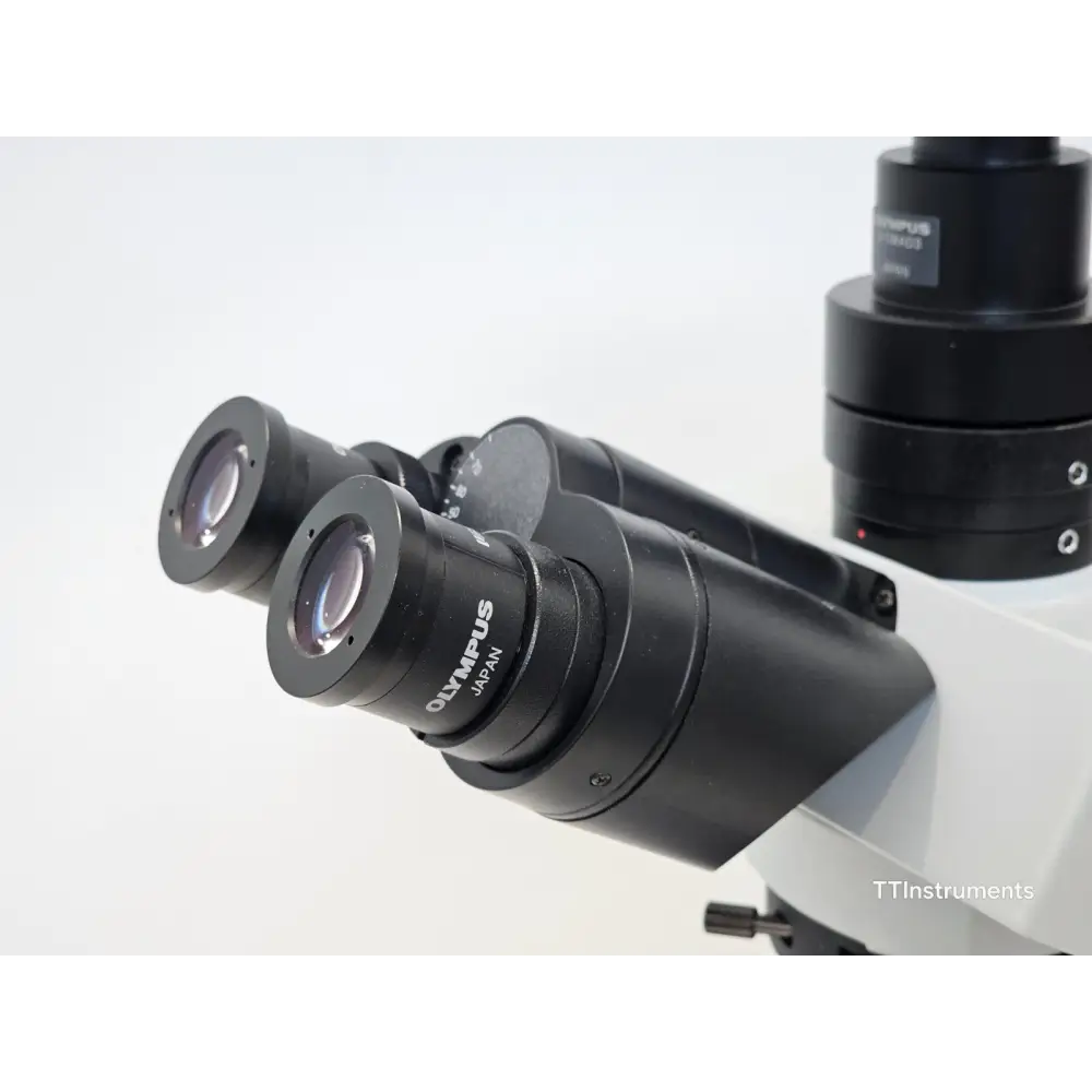 Olympus BX51TF microscope showing condenser and condenser height adjustment knob