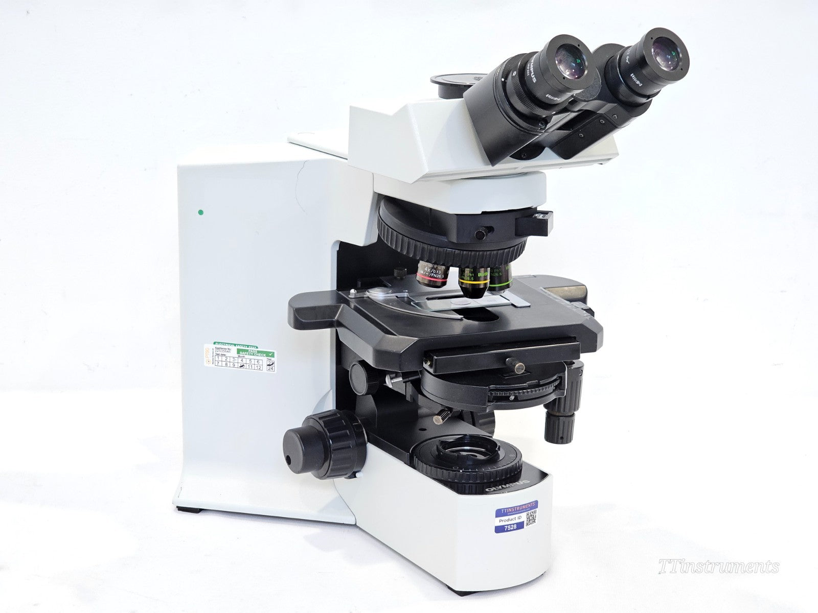 Olympus WHN10X/22 binocular viewing head fitted to BX51TF microscope stand