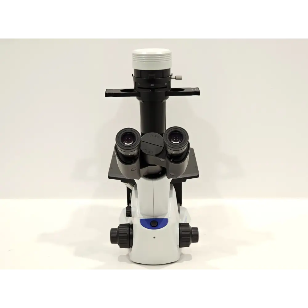 Olympus CKX53 inverted microscope left side profile showing observation tube and body