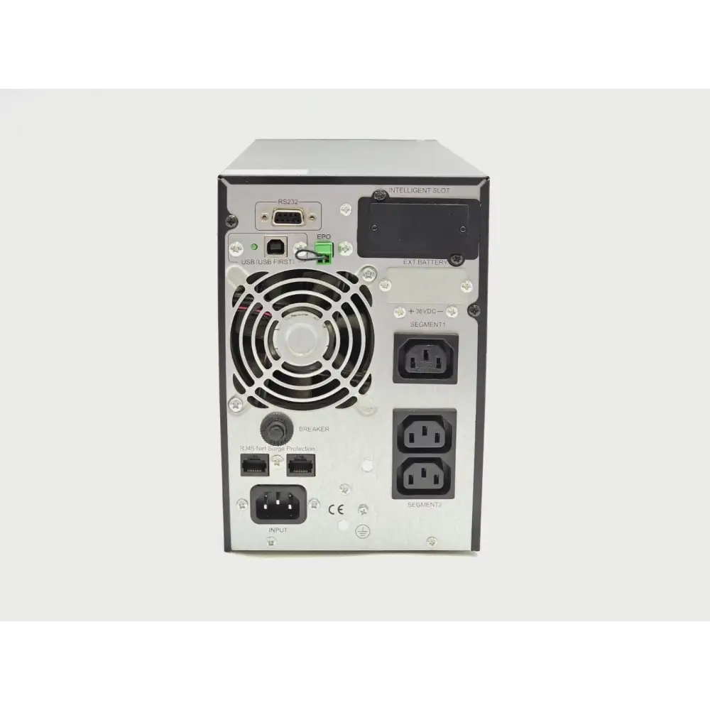 Power Inspired VFI1000T 900W UPS side profile showing tower enclosure dimensions