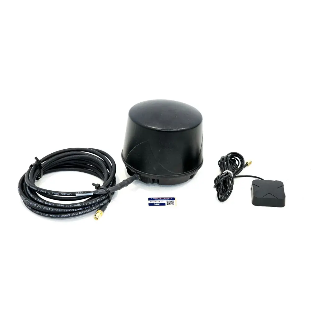 PCTEL OP451 450 MHz–6 GHz multi-band magnetic mount antenna with GPS, front view
