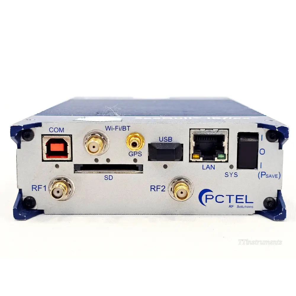 PCTEL SeeGull IBflex 08900S-E scanning receiver side view showing dual RF ports and USB interface