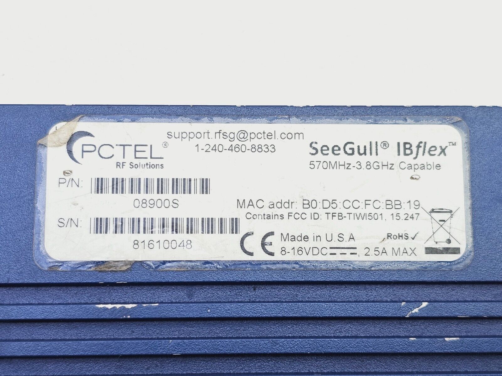 PCTel SeeGull IBflex 570 MHz - 3.8 GHz Scanning Receiver 08900S Loaded 95 Option