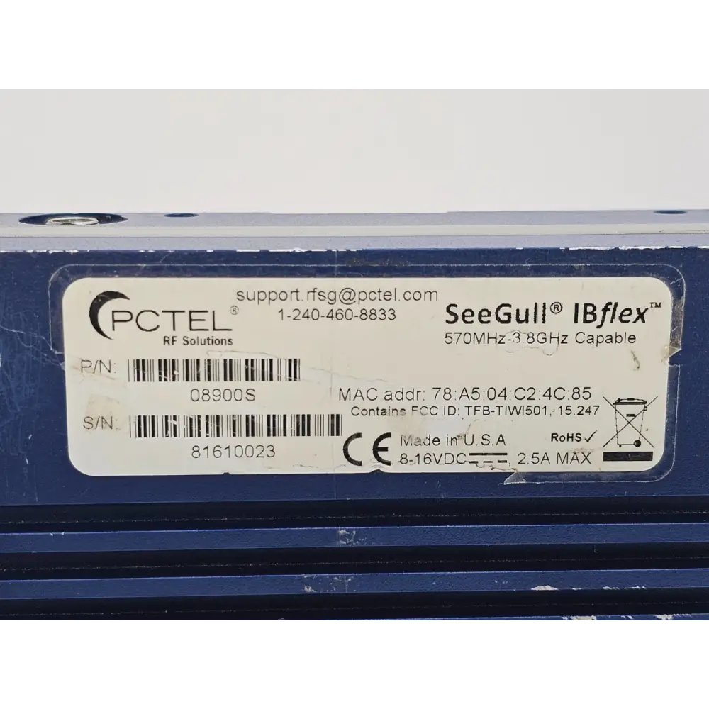 PCTEL SeeGull IBflex 570 MHz - 3.8 GHz Scanning Receiver 08900S xx Licences LTE
