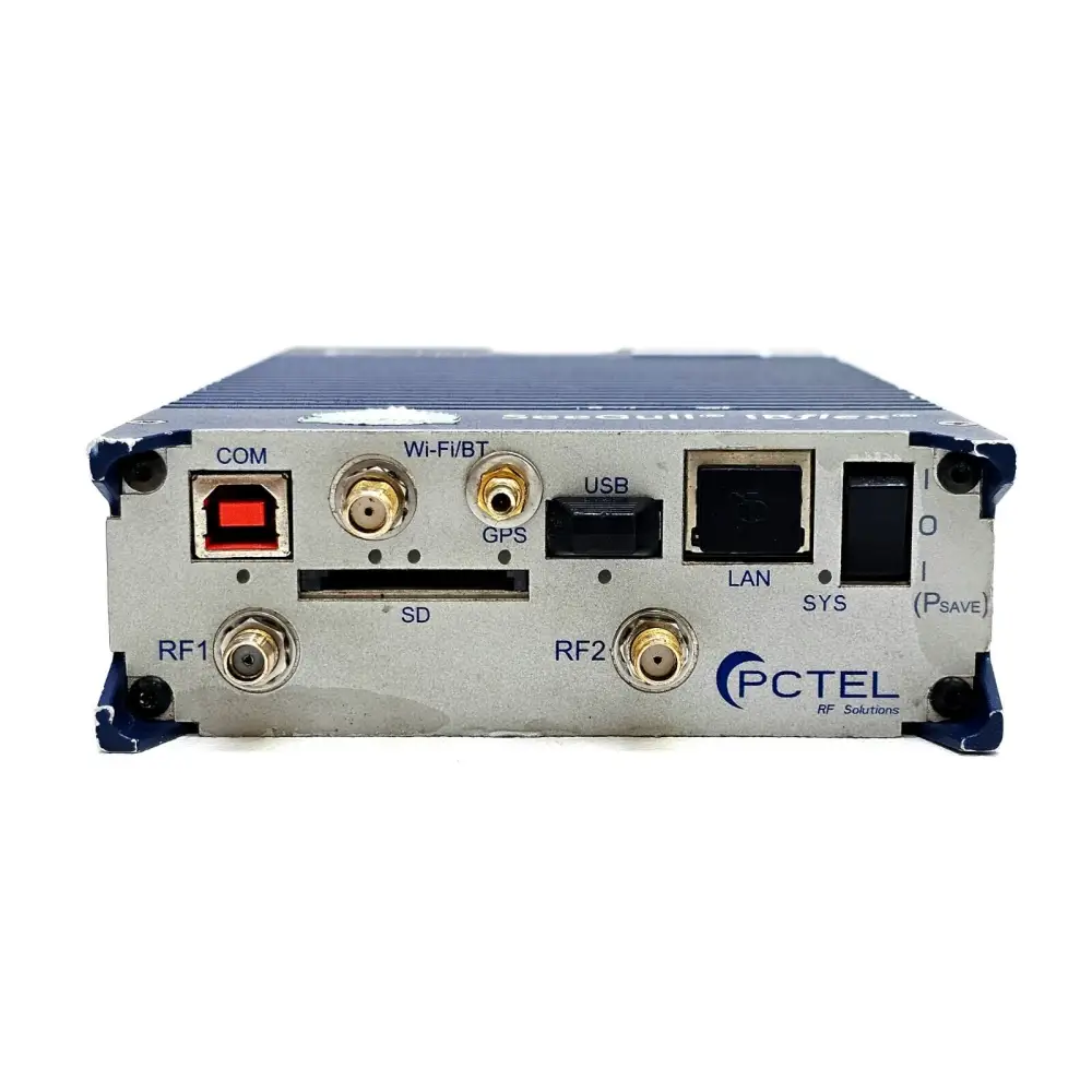 PCTEL IBflex 08900S scanning receiver top view without battery pack attached