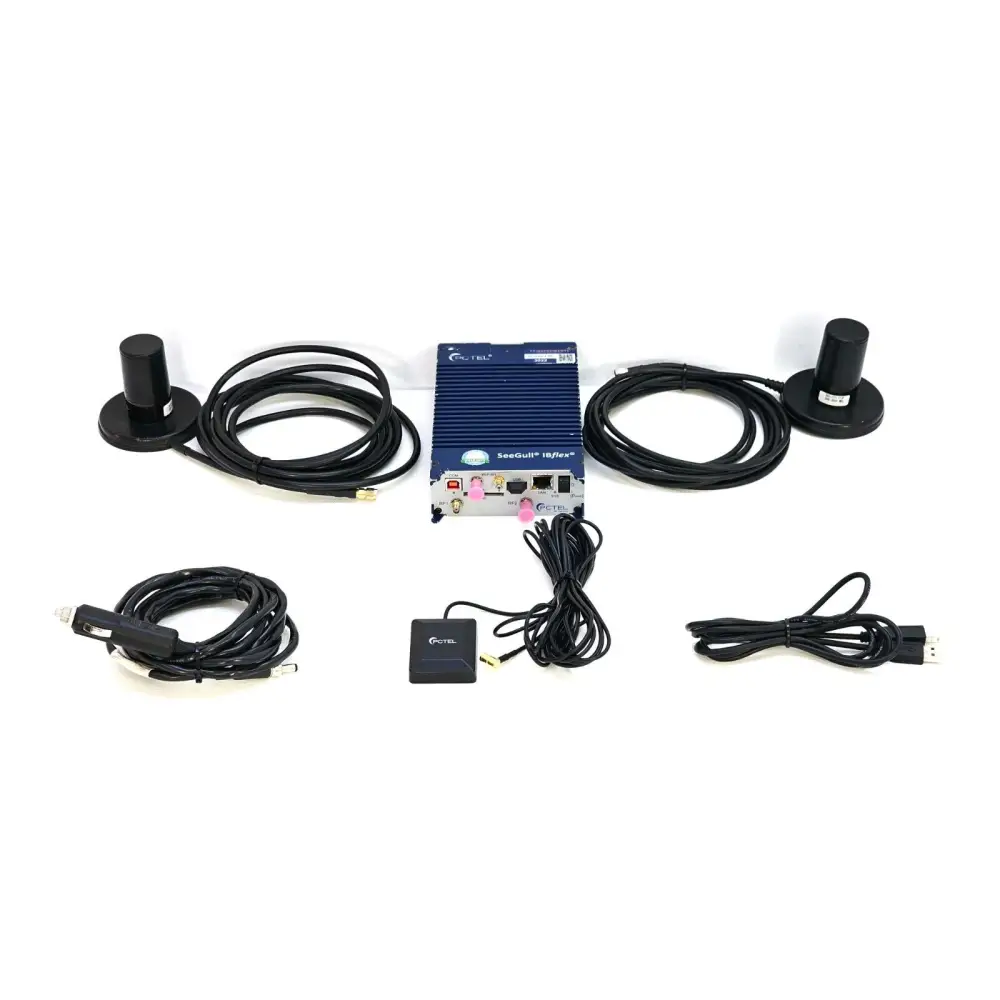 PCTEL SeeGull IBflex complete kit with two magnetic-mount antennas, GPS antenna, USB cable, and power adapter